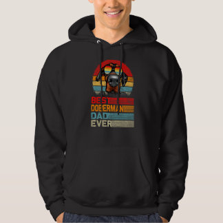 Mannen  Retro Best Doberman Dad Oosters Fathers Hoodie