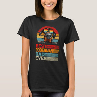 Mannen  Retro Best Doberman Dad Oosters Fathers T-shirt
