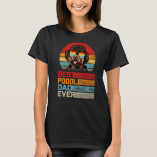 Mannen Retro Best Poodle Papa Oog Fathers Da T-shirt