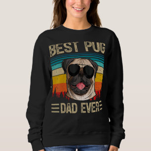 Mannen  Retro Best Pug Pap Oog Vaderdag Trui