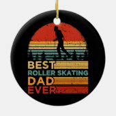 Mannen Retro Best Roller Skaap ooit Keramisch Ornament (Achterkant)