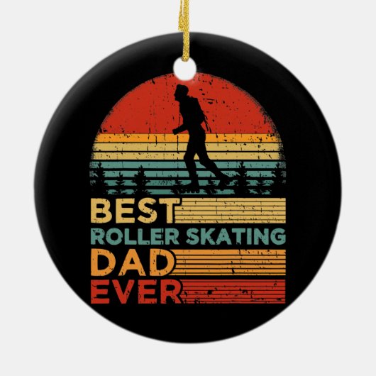 Mannen Retro Best Roller Skaap ooit Keramisch Ornament (Achterkant)