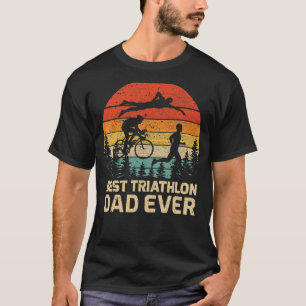Mannen Retro  Best Triathlon Pap Ever Vader T-shirt