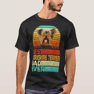 Mannen Retro Best Yorkshire Terrier Dad Oover T-shirt