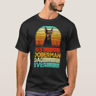 Mannen Retro Beste Doberman Pap Oosters Vaders T-shirt