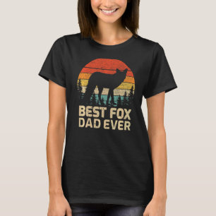 Mannen Retro Beste Fox Pap Oog Vaderdag T-shirt