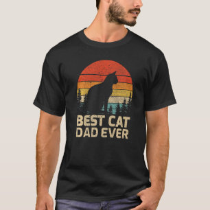 Mannen Retro Beste Kat Papa ooit Vaderdag T-shirt