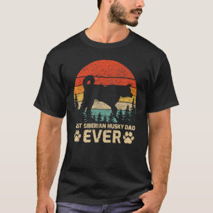 Mannen Retro Beste Siberische Husky Pap Oog Fa T-shirt