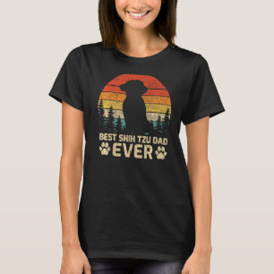 Mannen Retro beste sjiitische Tzu pap ooit vader T-shirt