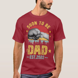 Mannen retro binnenkort te zijn vader est 2022 eer t-shirt
