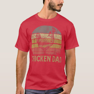 Mannen retro Chicken Dad Boerderij Farmer Sunset T-shirt