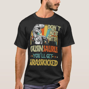 Mannen retro cousinsaurus dinosaurus rex vader t-shirt