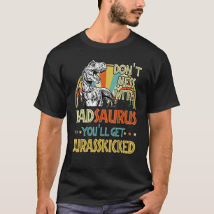 Mannen Retro Dadsaurus Dinosaur Rex vader T-shirt