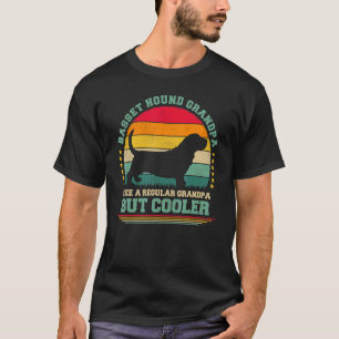 Mannen Retro Dog Basset Hound Grandpa Fathe T-shirt