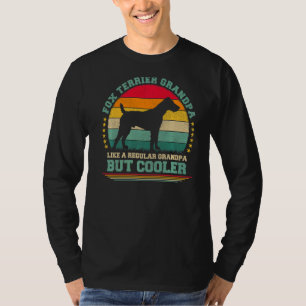 Mannen Retro Dog Fox Terrier Grandpa vader T-shirt