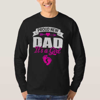 Mannen Retro Familie Proud New Dad Het is een meis T-shirt