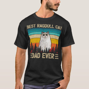 Mannen  Retro Funny Best Ragdoll Cat Dad T-shirt