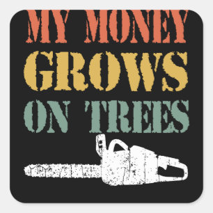 Mannen Retro Funny Logger Gift for Men Vierkante Sticker