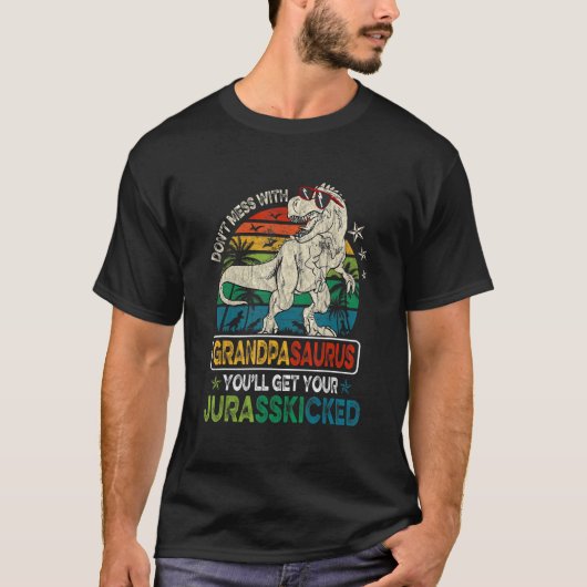 Mannen Retro Grandpasaurus Dinosaur Rex Fath T-shirt (Voorkant)