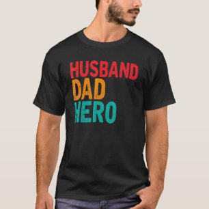 Mannen Retro Husband Pa Hero Father Papa Fathers D T-shirt