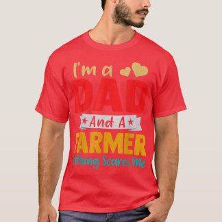 Mannen Retro Ik ben een vader en een boer grappige T-shirt