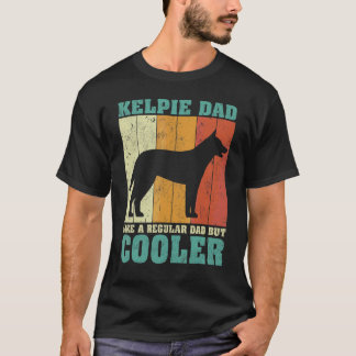 Mannen  Retro Kelpie pa als een gewone vader F T-shirt