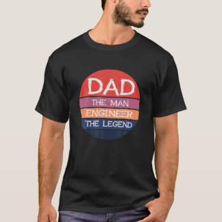 Mannen Retro Legend Pa Engineer opa Happy Fathe T-shirt
