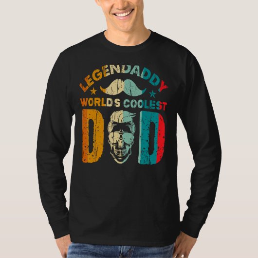 Mannen Retro LegenDaddy Worlds Coolest Dad voor le T-shirt (Voorkant)
