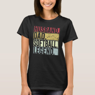 Mannen retro man vader softbal legende voor vader t-shirt