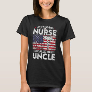Mannen retro mijn favoriete verpleegster noemt me t-shirt