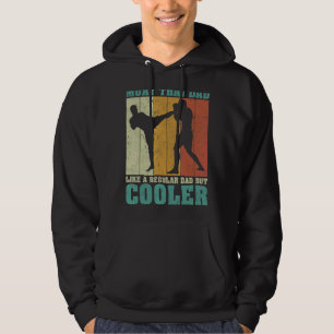 Mannen retro muay thai papa als een gewone dag hoodie