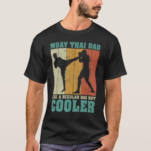 Mannen retro muay thai papa als een gewone dag t-shirt (Voorkant)