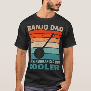 Mannen Retro Muziek Papa Banjo Player & Fan Fa T-shirt