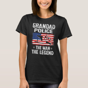 Mannen retro ons vlag Vaderdag politie T-shirt