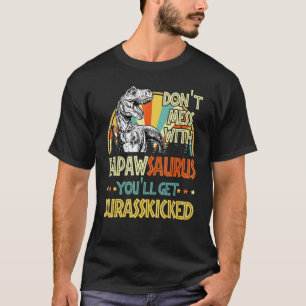 Mannen Retro Papawsaurus Dinosaurus Rex Vader T-shirt
