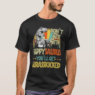 Mannen Retro Pappysaurus Dinosaur Rex Vader T-shirt
