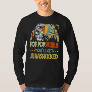 Mannen Retro Pop Popsaurus Dinosaur Rex Fath T-shirt
