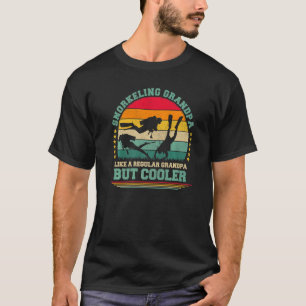 Mannen Retro Snorkeling opa vaders Da T-shirt
