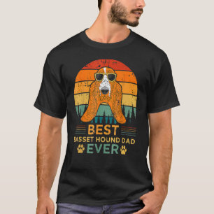 Mannen Retro Style Best Basset Hond Pap Ooster Vad T-shirt