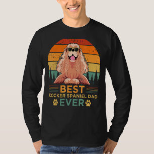 Mannen Retro Style Best Cocker Spaniel Pap Ooit Fa T-shirt