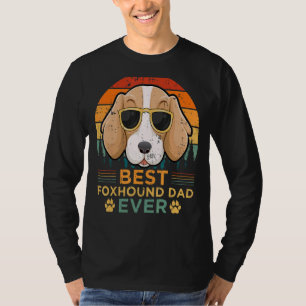 Mannen Retro Style Best Foxhound Dad Oosters D T-shirt