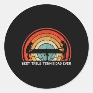 Mannen Retro Style Beste Tennis Pap Eve Ronde Sticker