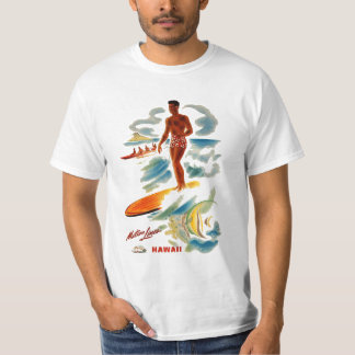 Mannen Retro  Surf T-shirt Hawaii Hawaiian Ad