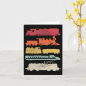 Mannen Retro Treinen Liefhebbers Railroad Train C Kaart (Gele Bloem)