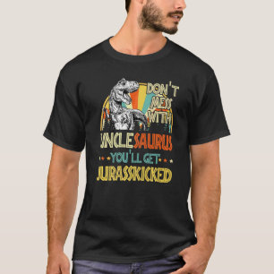 Mannen retro unclesaurus dinosaurus rex vader t-shirt
