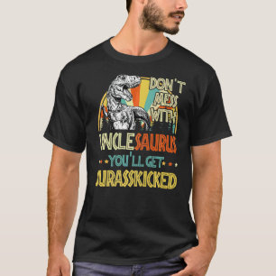 Mannen retro unclesaurus dinosaurus rex vader t-shirt