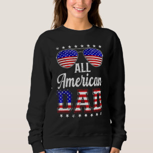 Mannen Retro Vaderdag All American Dad Us Vlag 4 Trui