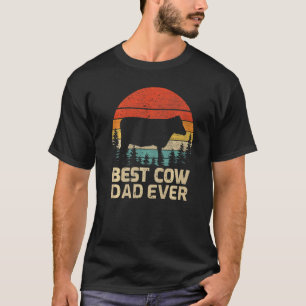 Mannen Retro Vintage Beste Koe Papa Aller Tijden V T-shirt