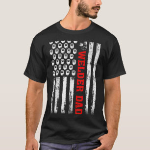 Mannen  retro Welding American Flag Welder Da T-shirt