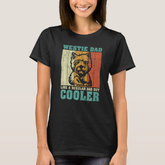Mannen Retro Westie pa als een gewone vader T-shirt